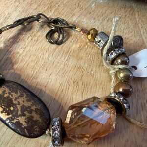 Elegant Gold and Brown Bracelet